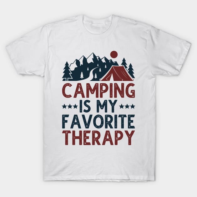 Camping Is My Favorite Therapy T-Shirt by DragonTees